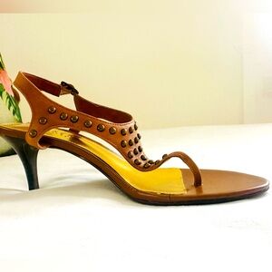 Lauren by Ralph Lauren Brown Studded Women's Sandals